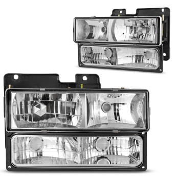 Dwvo Headlights Assembly Compatible With Chevy Silverado Tahoe Ck Suburban Gmc Yukon 1990 1991 1992 1993 1994 1995 1996 1997 1998 1999