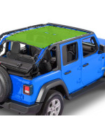Alien Sunshade Jeep Wrangler Jlu (2018 - Current) - Full Length Mesh Sun Shade For Jeep Jl Unlimited - Blocks Uv, Wind, Noise - Bikini Jlkini Top Cover For Sport, Sport S, Sahara, Rubicon (Green)