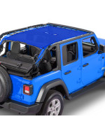 Alien Sunshade Jeep Wrangler Jlu (2018 - Current) - Full Length Mesh Sun Shade For Jeep Jl Unlimited - Blocks Uv, Wind, Noise - Bikini Jlkini Top Cover For Sport, Sport S, Sahara, Rubicon (Blue)