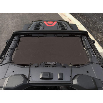 Alien Sunshade Jeep Wrangler Jl Jlu (2018 - Current) - Front Mesh Sun Shade For Jeep Jl Unlimited - Blocks Uv, Wind, Noise - Bikini Jlkini Top Cover For Sport, Sport S, Sahara, Rubicon (Chocolate)