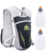 Azarxis Hydration Backpack Pack, 5L 55L 8L Running Vest For Women And Men - Fit For Marathon Trail Race Jogging (Gray (55L) - With 2 Water Bottles (250Ml))