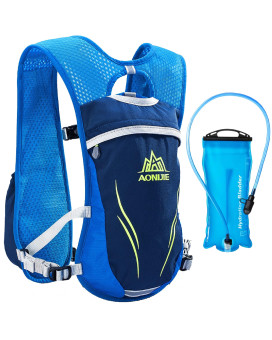 Azarxis Hydration Backpack Pack, 5L 55L 8L Running Vest For Women And Men - Fit For Marathon Trail Race Jogging (Blue (55L) - With A Tpu Water Bladder (2L))