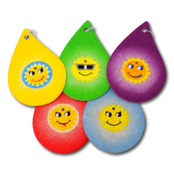 Eposgear 5 Pack Assorted Tear Drops Design Car Air Fresheners - 5 Scent Variety Pack - With Elastic Hanging Loop