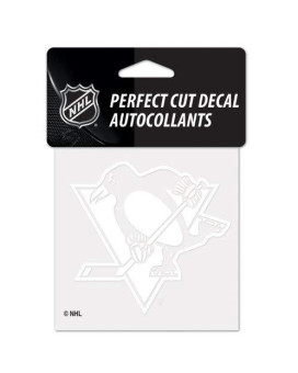 Wincraft Nhl Pittsburgh Penguins 4X4 Perfect Cut White Decal One Size Team Color