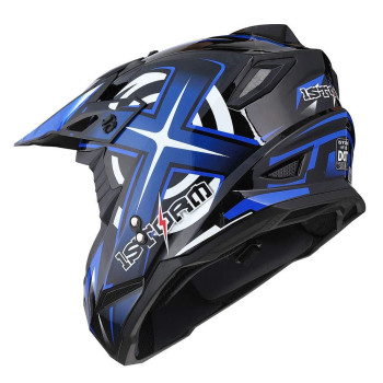 1Storm Adult Motocross Helmet Bmx Mx Atv Dirt Bike Four Wheeler Quad Motorcycle Full Face Helmet Racing Style: Hf801 Sonic Blue