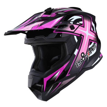 1Storm Adult Motocross Helmet Bmx Mx Atv Dirt Bike Four Wheeler Quad Motorcycle Full Face Helmet Racing Style: Hf801 Sonic Pink