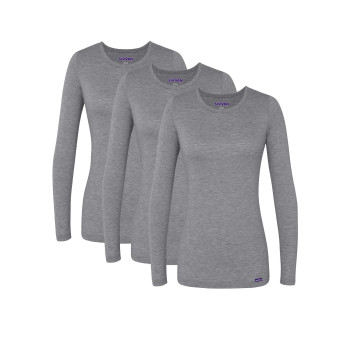 Sivvan Scrubs For Women - Long Sleeve Comfort Underscrub Tee 3-Pack - S85003 - Dark Marl Gray - Xl