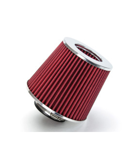 Red 3 76 Mm Inlet Cold Air Intake Cone Replacement Performance Washable Clamp-On Dry Air Filter