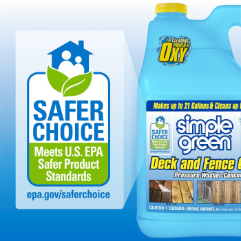 Simple Green Oxy Solve Deck and Fence Pressure Washer Cleaner, Colorless to Pale Straw, Unscented, 128 Fl Oz (Packaging May Vary)