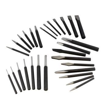 ABN Cold Chisel Set Automotive Punch Tool Kit - 29-Piece Punch Chisel Set - Pin Punch Set, Center Punch Set, & More