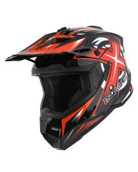 1Storm Adult Motocross Helmet Bmx Mx Atv Dirt Bike Four Wheeler Quad Motorcycle Full Face Helmet Racing Style: Hf801 Sonic Orange