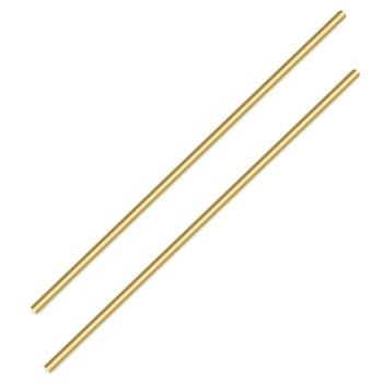 Sutemribor Brass Solid Round Rod Lathe Bar Stock, 3/8 Inch in Diameter 14 Inches in Length (2 PCS)