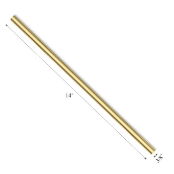 Sutemribor Brass Solid Round Rod Lathe Bar Stock, 3/8 Inch in Diameter 14 Inches in Length (2 PCS)