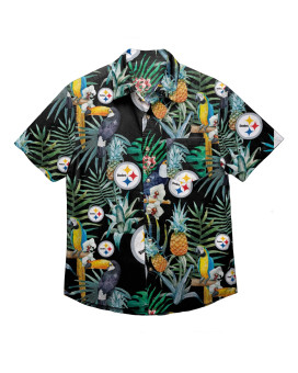 Pittsburgh Steelers Nfl Mens Floral Button Up Shirt - Xl