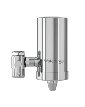 Waterdrop WD-FC-06 Stainless-Steel Faucet Water Filter, Carbon Block Water Filtration System, Tap Water Filter, Reduces Chlorine, Heavy Metals and Bad Taste (1 Filter Included)