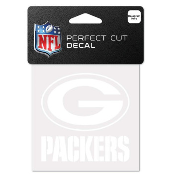 Wincraft Nfl Green Bay Packers 4X4 Perfect Cut White Decal One Size Team Color