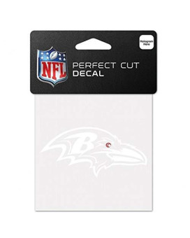 Wincraft Nfl Baltimore Ravens 4X4 Perfect Cut White Decal One Size Team Color