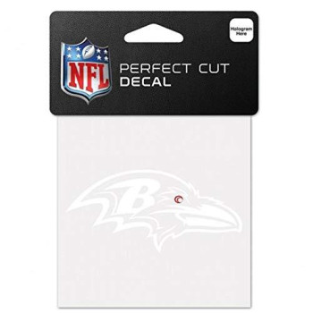 Wincraft Nfl Baltimore Ravens 4X4 Perfect Cut White Decal One Size Team Color