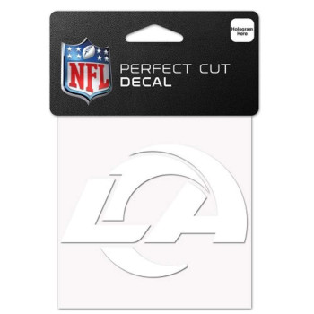 Wincraft Nfl Los Angeles Rams 4X4 Perfect Cut White Decal One Size Team Color