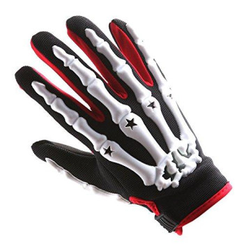 1Storm Youth Motocross Gloves Motorcycle Bmx Mx Atv Dirt Bike Bicycle Skeleton Cycling Kids Gloves White