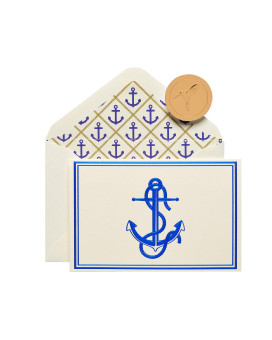 Papyrus Blank Cards With Envelopes, Nautical Anchor (16-Count)