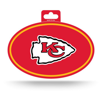 Nfl Rico Industries Color Team Logo Oval Sticker, Kansas City Chiefs , 3 X 5-Inches