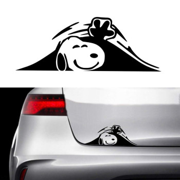 Trunk Peek Snoopy Vinyl Decal Sticker (Black)