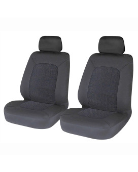 Sakura Car And Van Front Seat Covers - Hampton - 1 Pair In Black - Universal Easy Fit