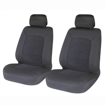 Sakura Car And Van Front Seat Covers - Hampton - 1 Pair In Black - Universal Easy Fit