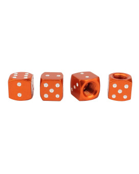 Tomall Orange Dice Valve Stem Caps For Car Bike Wheel Tire(Pack Of 4)