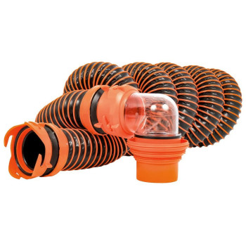 Camco Manufacturing 39859: Rhinoextreme 15 Sewer Hose Kit Wswivel Fit 4-N-1 Elbow Caps