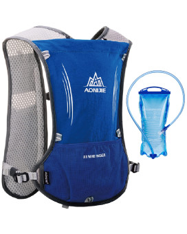 Azarxis Hydration Vest Backpack Pack 5L For Women And Men - Fit For Trail Marathoner Running Race (Blue (5L) - With A Water Bladder (15L))