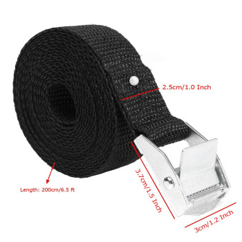 IronBuddy 6.5' x 1" Tie Down Straps Lashing Straps Black Nylon Heavy Dust Cargo Tie Down Straps with Zinc Alloy Lock Buckle Up to 600lbs, Pack of 4 (6.5ft)