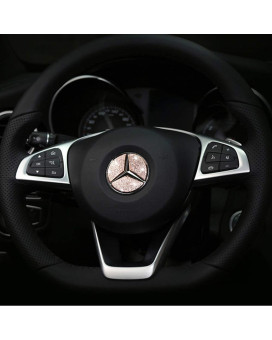 Topdall Steering Wheel Bling Crystal Emblem Accessory Interior Decal Sticker Compatible For Mercedes-Benz