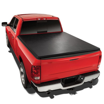 Dna Motoring Ttc-Ru-015 Truck Bed Soft Vinyl Roll-Up Tonneau Cover Compatible With 15-20 Ford F150 55Ft Fleetside Bed , Black