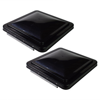 Leisure Coachworks 2 Packs 14 Inch Rv Roof Vent Cover Universal Replacement Vent Lid Black For Camper Trailer Motorhome (Black 2-Pack)