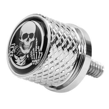 Stainless Knurled Fender Seat Bolt Screw 14-20 Thread Compatible With Harley Sportster Touring Softail Dyna Cvo Electra Glide Street Glide 1996-2020- Skeleton Middle Finger