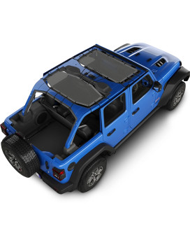 Alien Sunshade Jeep Wrangler Jlu (2018 - Current) - Front Rear Mesh Sun Shade For Jeep Jl Unlimited - Blocks Uv, Wind, Noise - Bikini Jlkini Top Cover For Sport, Sport S, Sahara, Rubicon (Gray)