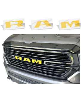 Reflective Concepts Ram Grille Emblem Overlay Decal 2019-2023 Ram 1500 (Color: Reflective Yellow)