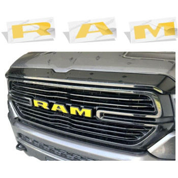 Reflective Concepts Ram Grille Emblem Overlay Decal 2019-2023 Ram 1500 (Color: Reflective Yellow)