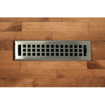 Madelyn Carter Contemporary Artisan Style Vent Cover, Solid Cast Steel Interior, Controls Air Flow, 6 X 10 Inches (Overall Face: 725 X 115 Inches), Brushed Nickel