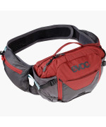 Evoc, Hip Pack Pro 3 Hydration Waist Pack - Hydro Pack For Biking, Hiking, Climbing, Running, Exercising - Holds 15L Bladder And 2 Water Bottles (Not Included), Carbon Greychili Red