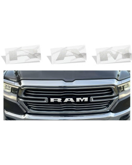 Reflective Concepts Ram Grille Emblem Overlay Decal 2019-2023 Ram 1500 (Color: Silver Metallic)