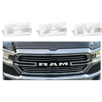 Reflective Concepts Ram Grille Emblem Overlay Decal 2019-2023 Ram 1500 (Color: Silver Metallic)