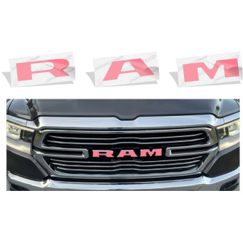 Reflective Concepts Ram Grille Emblem Overlay Decal 2019-2023 Ram 1500 (Color: Pink)