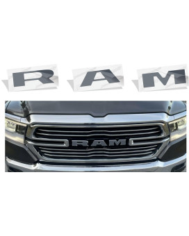 Reflective Concepts Ram Grille Emblem Overlay Decal 2019-2023 Ram 1500 (Color: Reflective Light Black)