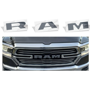 Reflective Concepts Ram Grille Emblem Overlay Decal 2019-2023 Ram 1500 (Color: Reflective Light Black)