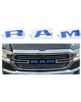 Reflective Concepts Ram Grille Emblem Overlay Decal 2019-2023 Ram 1500 (Color: Reflective Medium Blue)