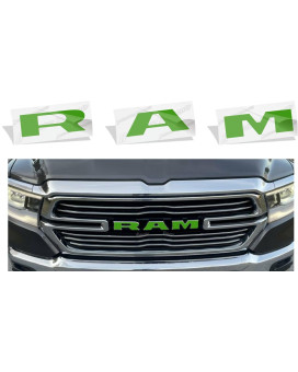 Reflective Concepts Ram Grille Emblem Overlay Decal 2019-2023 Ram 1500 (Color: Lime Green)