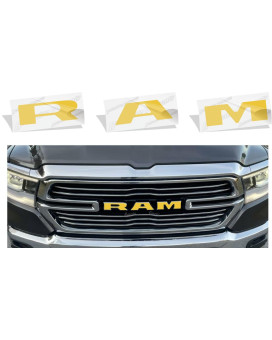 Reflective Concepts Ram Grille Emblem Overlay Decal 2019-2023 Ram 1500 (Color: Reflective Lemon Yellow)